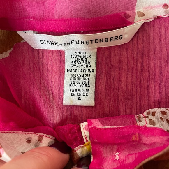 Diane Avon Furstenberg Silk Ruffle top sleeveless multi color - Picture 5 of 11